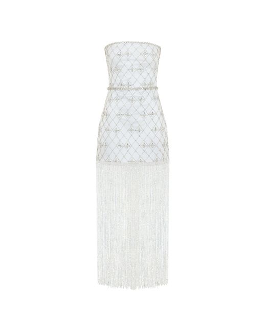 Tuba Ergin White Athene Mini Dress
