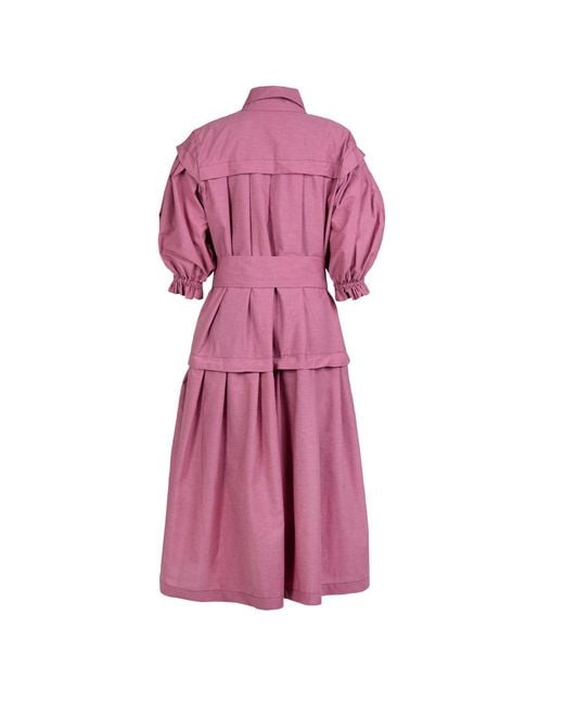 NUMBAT Pink Eleonor Cotton Shirt Dress With Belt