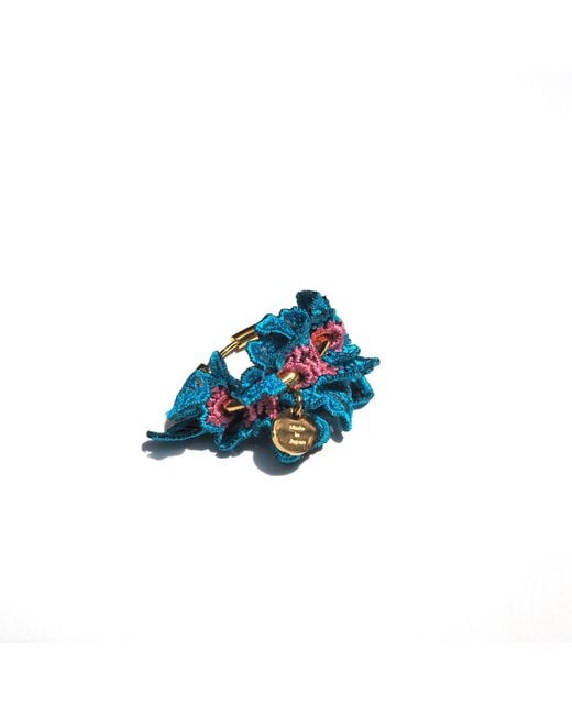 Nana Watanabe Blue Swell Wave-Inspired Embroidered Earrings