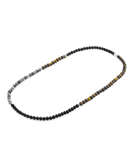 Anchor and Crew Metallic Onyx, Jasper & Tigers Eye Isaac & Stone Skinny Necklace X Wrap Bracelet for men
