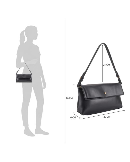 Paul Costelloe Black Theodora Leather Shoulder Bag