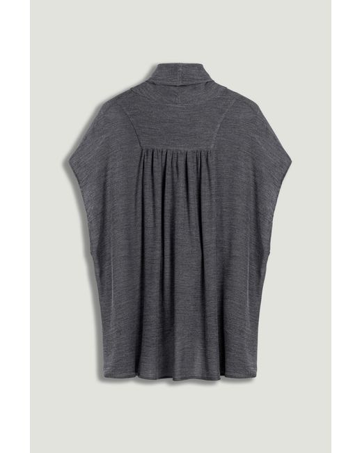 Nocturne Gray Draped Wrap Blouse