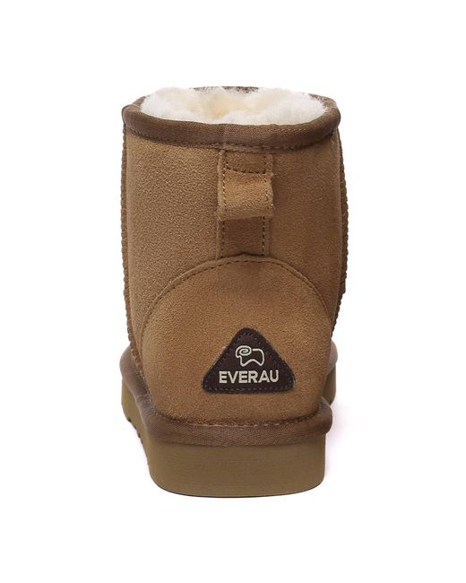 EverAu Australia Brown Ostrich Leather Short Boots