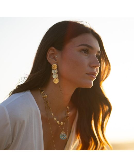Ebru Jewelry Metallic Sun Kissed Seashell Energy Earrings