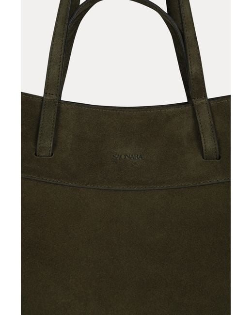 Saonara Brand Green Shopping Bag Suede