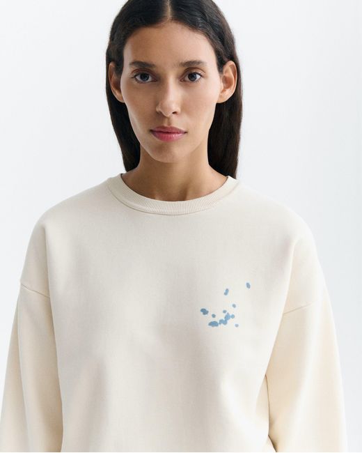 Thinking Mu White Ecru Dandelion Jodie Sweatshirt