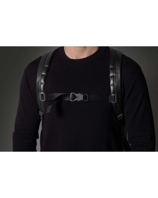 Harber London Black Leather Backpack for men