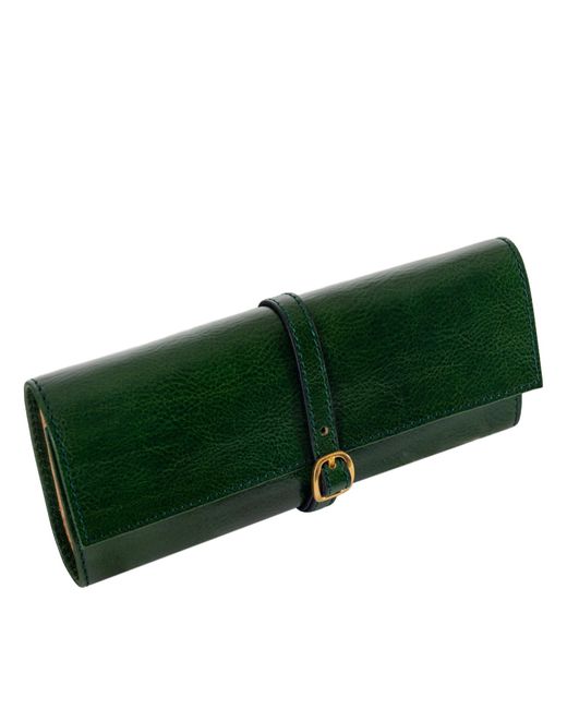 Time Resistance Green Leather Jewelry Case