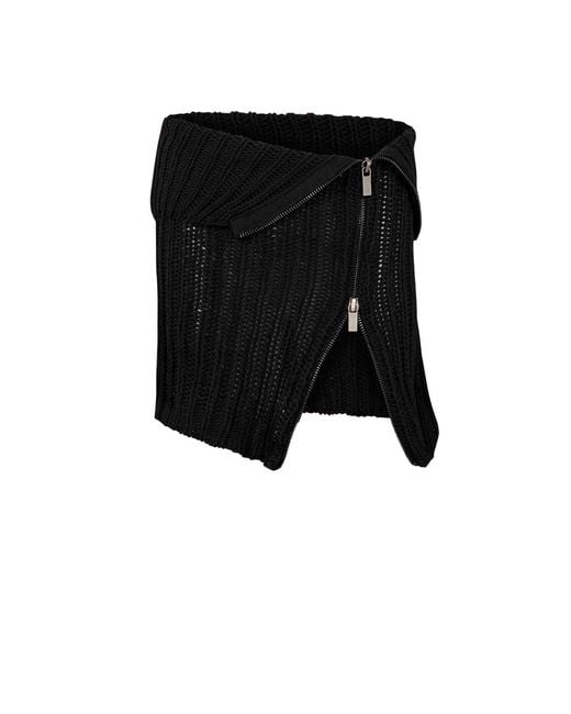 Pcfg Black Your Itch Zipped Knit Skirt