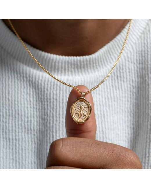 Dower & Hall Metallic Achievement Wasp Talisman Necklace for men