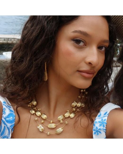 Meraki by Rashmi Bajaj Metallic Luna Plated Multi Layered Necklace