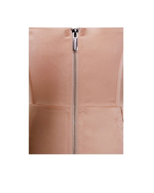 Miss Circle New York Multicolor Elayna Blush Strappy Satin Corset High Slit Gown