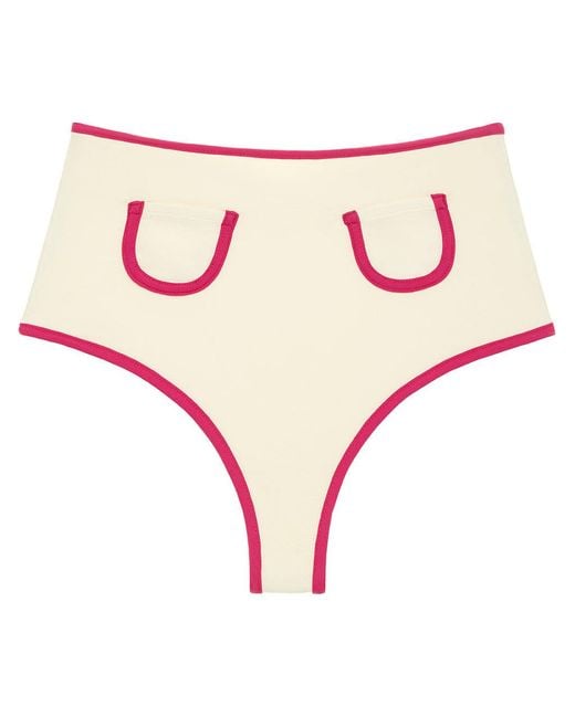 Montce Pink Neutrals Cream Raspberry Binded Polly Bikini Bottom