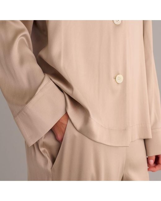 Mamu Dream White Neutrals Soft Classic Silk Pyjama Set