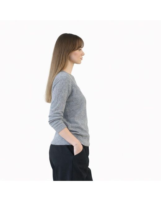 Nuvv Collection Blue Fine Knit Cardigan With Buttons Wool & Cashmere Blend Italian Yarn