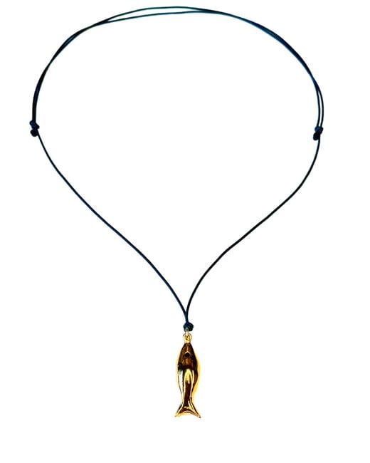 Lexi Jewelry Metallic Oro Maré Fish Necklace