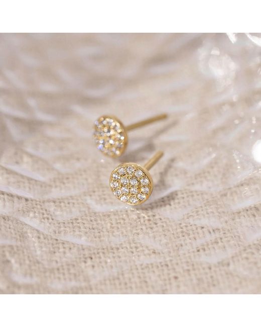 Diamonbliss Metallic Round Shape Pave Dainty Earrings