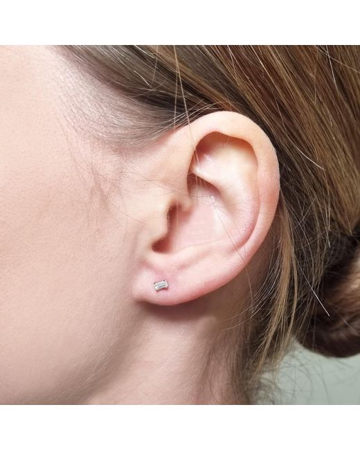 Lee Renee Metallic Moissanite Baguette Earrings