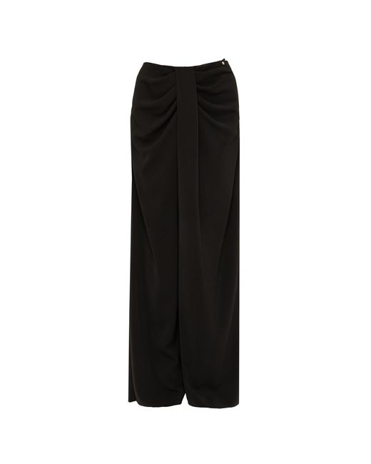 Nissa Black Loose Mid-Rise Pants