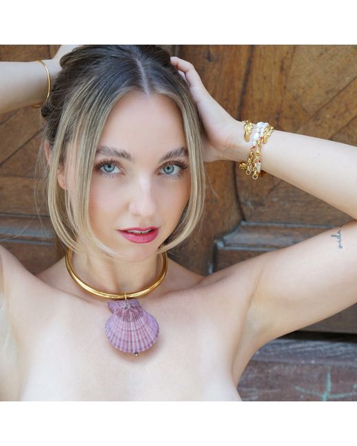 Smilla Brav Metallic Moon Shell Necklace