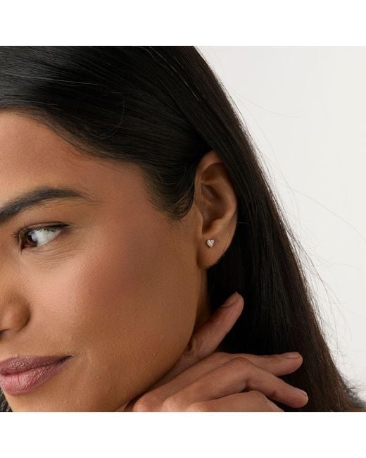 Dolcetto Designs Metallic Lab Grown Diamond Heart Studs