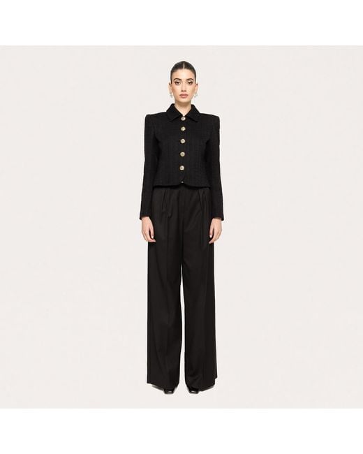 Nissa Black High-Waisted Straight Pants