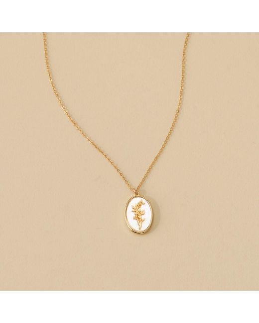 SET & STONES Metallic Katrina Birth Flower Necklace
