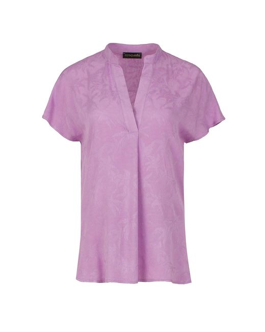 Conquista Purple Sleeveless Jacquard Top