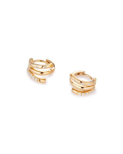 Aaria London Metallic Trinity Huggie Illusion Earrings