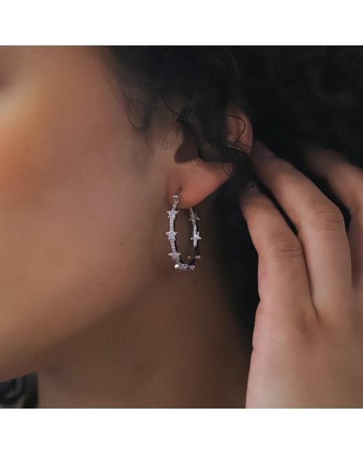 Luna Charles Metallic Aneira Star Hoop Earrings