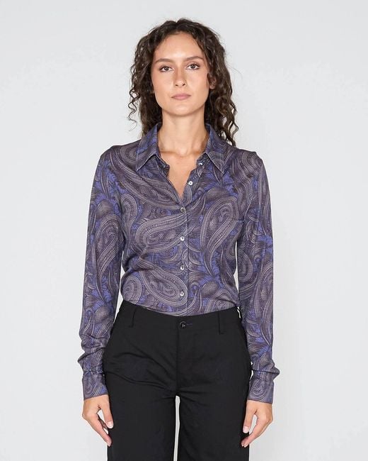Lords of Harlech Blue Scarlet Merino Shirt