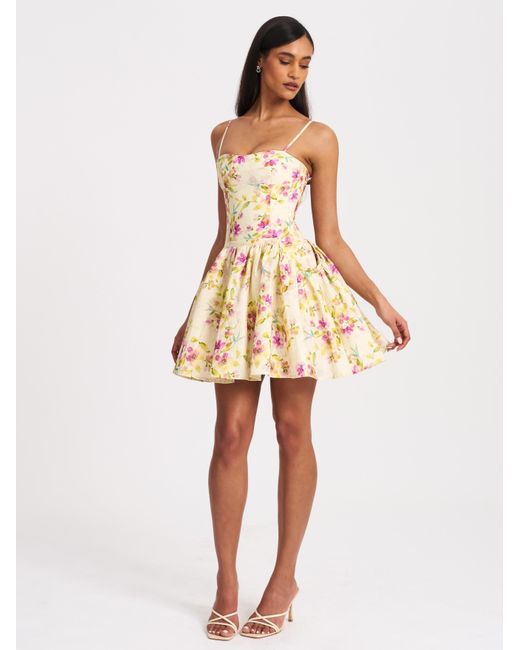 Miss Circle New York Multicolor Valda & Print Linen Mini Dress With Pockets