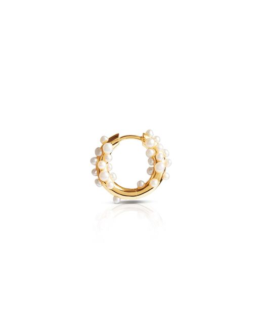Kasun Metallic Pearl Cluster Hoop Earring Vermeil
