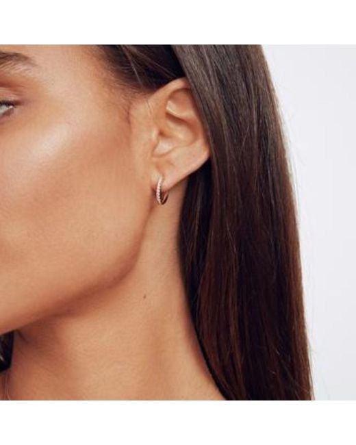 Lily & Roo Metallic Diamond Style Large Hoop Earrings