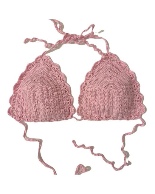 Springmoonatelier Green Handmade Crochet Bikini Top