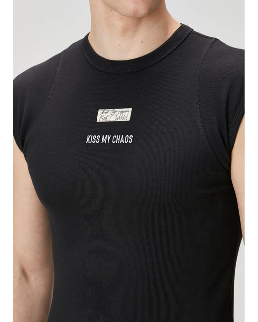 Pcfg Black Rib Tank Top With Patch for men