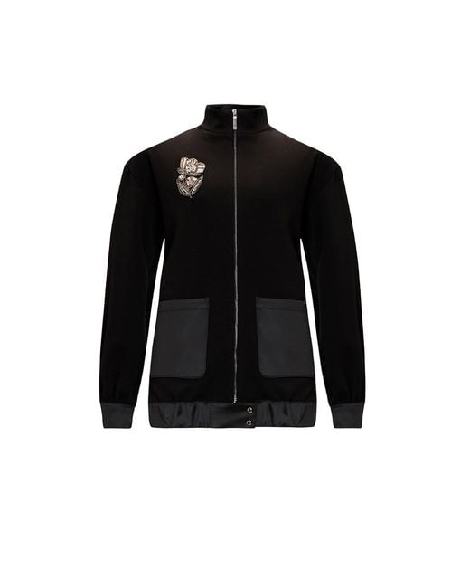 Exquise Black Stone Embellished Regular Knit Jacket