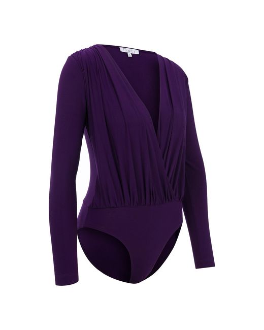 Maan Istanbul Purple Deep V-Neck Bodysuit