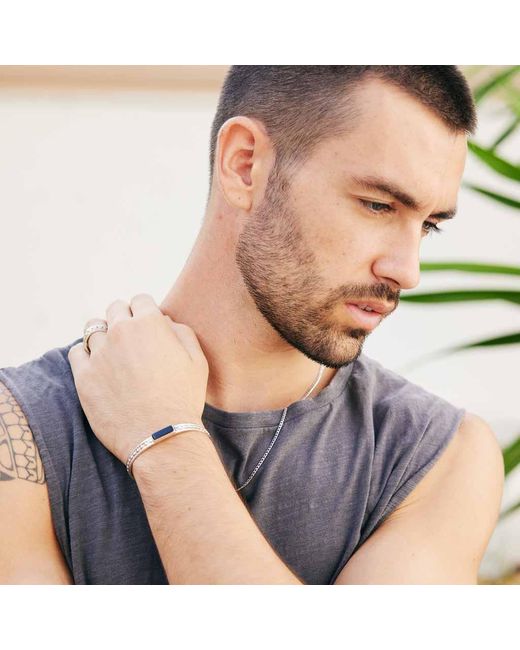 Charlotte's Web Jewellery Metallic Maharani Onyx Open Bracelet for men