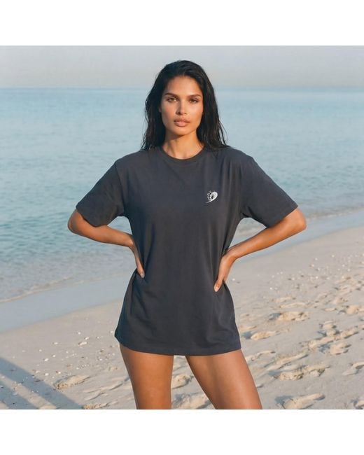 Sea_Washed Blue Classic Statement Tee-Blu