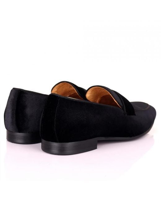 DAVID WEJ Black Alfred Velvet Loafers – for men