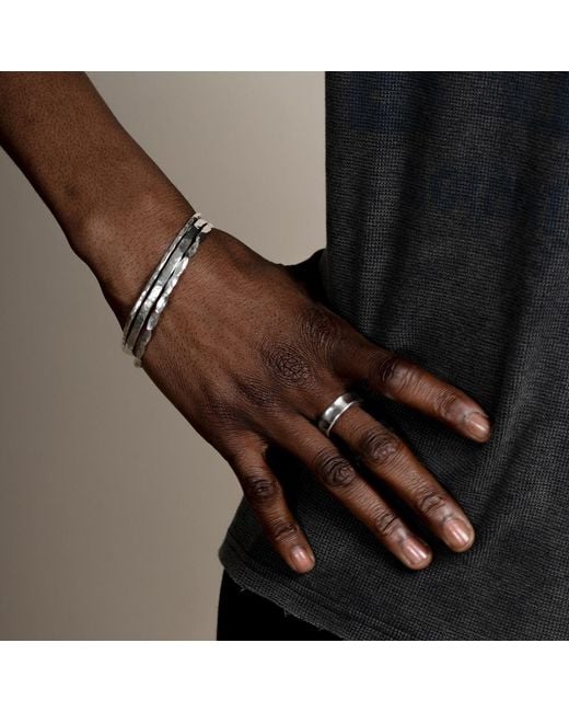 Dower & Hall Metallic Wide Waterfall Ring for men
