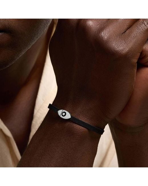 Karma and Luck Black Opulent Security Evil Eye String Bracelet for men