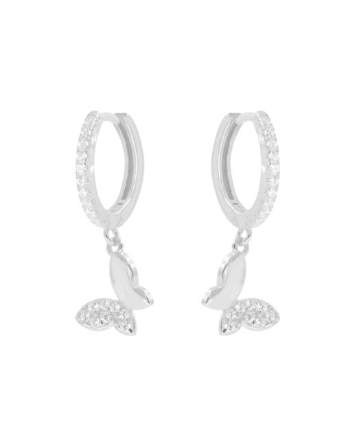 KAMARIA White Butterfly Crystal Huggie Earrings