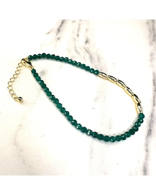 Clemence Wren Green Gemstone Nugget Bracelet