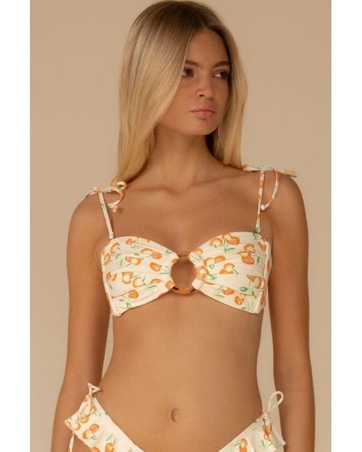 Montce Natural Cherry Sherbet Tori Ties Bandeau Bikini Top