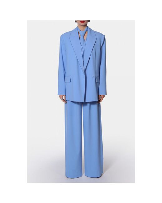 AGGI by HALEWSKI Blue Petra Oversized Double Breasted Blazer