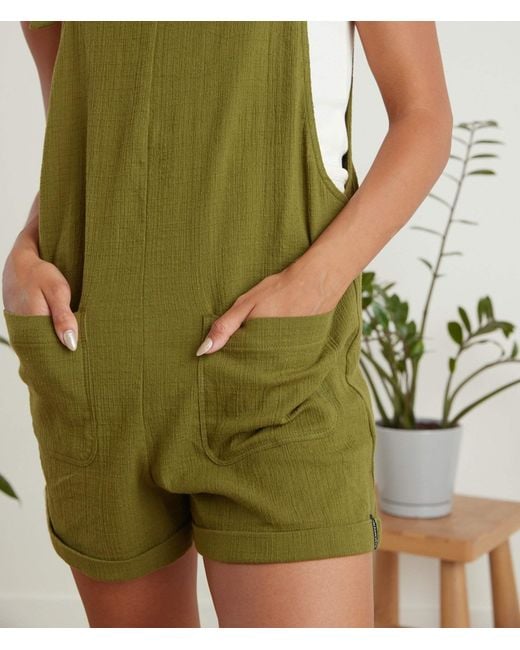 Known Supply Green Tie Top Gauze Romper