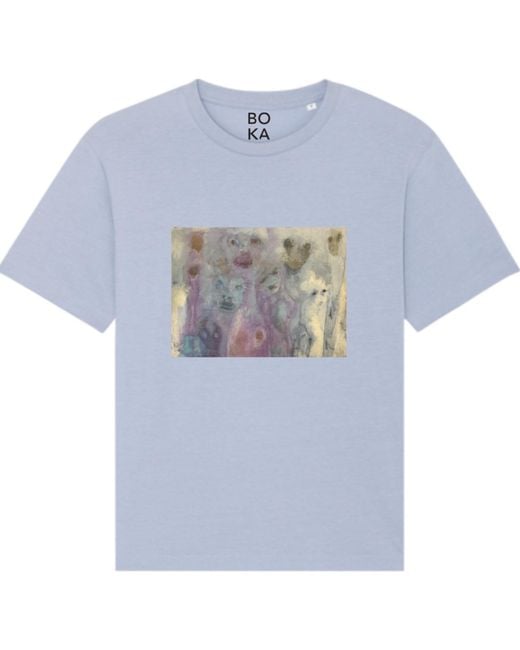 Boutique Kaotique Blue Hidden Ghosts Serene Organic Cotton T-Shirt