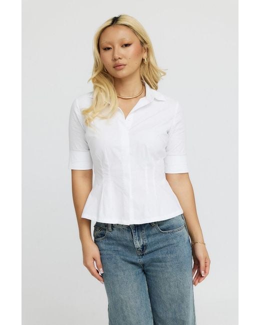 Why Mary Blue The Kate Short Sleeve Cotton Shirt Blouse